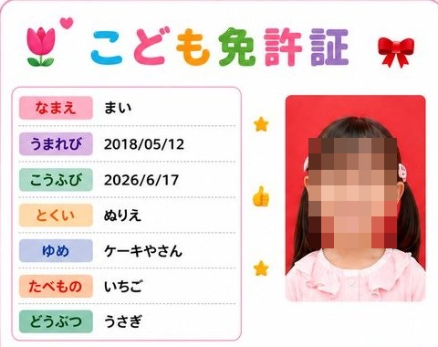 こども免許証（見本）